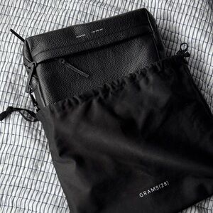 GRAMS28 154 City Pack - Black Leather Bag